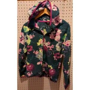 Fila Sport Women's Hoodie Sweater Small Floral Long Sleeve Soft Zip